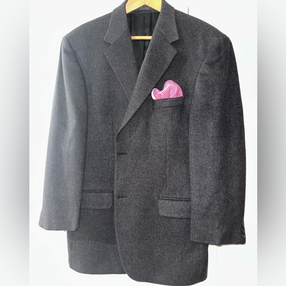 PRONTO-UOMO, GRAY CASHMERE, MEN’S LUXURY DESIGNER BLAZER               Size: 43R